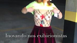 this slut is doing extreme exhibitionism outdoors.