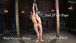 Bound Lesbian Dildo Fucks Curly Pussy In Bdsm