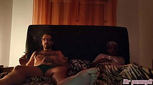 My ebony roommate craves my big cock.