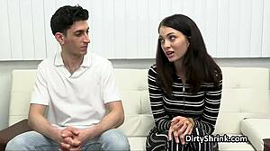 Big Dick Therapy for Sexy Brunettes on Sofa