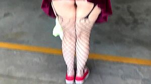 this slut is doing extreme exhibitionism outdoors.