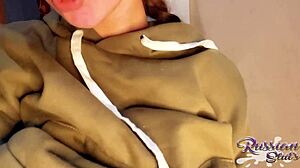 Big ass russian girl jumping on her favorite dildo