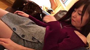 Mai, 22, gets anal training with dildo play. Stunning beauty in bath mat sex!