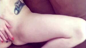 Skinny girl in socks gets fucked with saggy tits