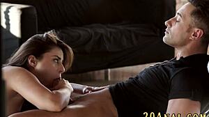 Babe gets her ass fingered and rimmed before anal assfucking and cumshot