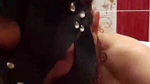 I love seeing that masked brunette gag on cock in the bathroom doggystyle before the cumshot