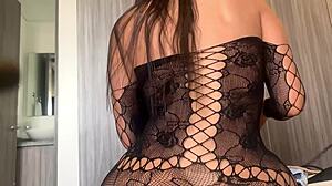 stepmother flaunts huge ass in tiny shorts