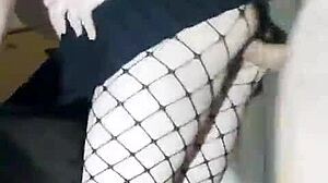 Slender girlfriend fucked hard in tight pussy