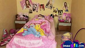 Hot Brunette with Natural Tits Fingering Slut