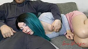 hey, why's my step brother fucking my mouth like this?