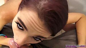 Teen couple films video as stepbrother intensely bangs their friends