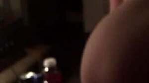 That redhead slut is riding my monster cock so sloppy in cowgirl