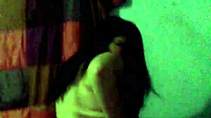 I'm riding my boyfriend's cock while he watches me intensely, feeling every thrust.