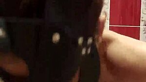 I love seeing that masked brunette gag on cock in the bathroom doggystyle before the cumshot