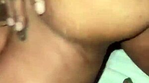 In a steamy threesome, ebony lovers engage in riding, cowgirl, and doggystyle with big cocks and asses.