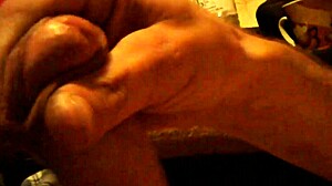 Boyfriend teasing his cock while friend watches intently