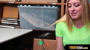 this blonde thief teen gets roughly fucked from behind in doggystyle