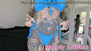 Pink and purple lingerie try on