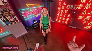 Ella Reese rides hard as sexy Cammy in VR parody porn