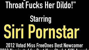 i love how siri the full figured redhead throat fucks that big dildo, her huge tits bouncin