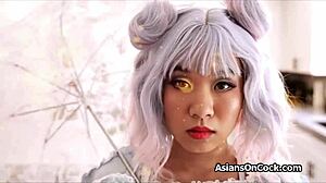 Asian Princess Sucks Monster Cock In Cosplay