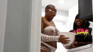 Couples get close during their movie night at home