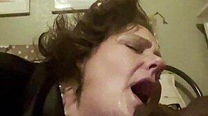 Fat bbw whore submits to interracial face fucking, deepthroating huge cock in selfie