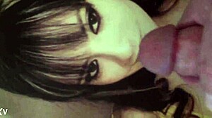 Horny girlfriend begs for sperm in mouth fucking