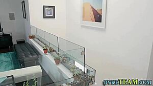 I licked and fingered the milf lesbian's pussy