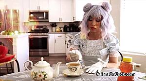 Asian Princess Sucks Monster Cock In Cosplay