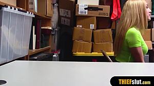 this blonde thief teen gets roughly fucked from behind in doggystyle