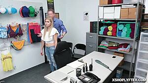 blonde babe pumps pussy hard in office missionary