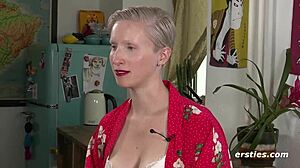 kinky veronica b fingers her pierced pussy in latex bdsm solo