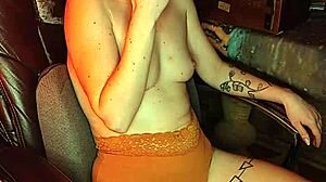 sat down to smoke without a bra. asian cigarette fetish in naked sexy pose.