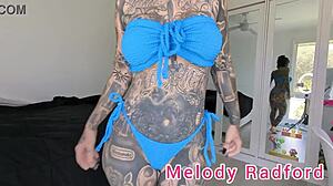 Pink and purple lingerie try on