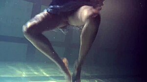 russian teen's big tits bouncing underwater in the pool