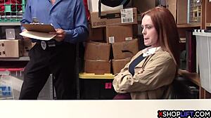 i caught this redhead busty teen shoplifting at the office