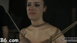 Petite slut undresses in cage intensely