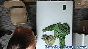 Busty teen caught by mall cop in the shop