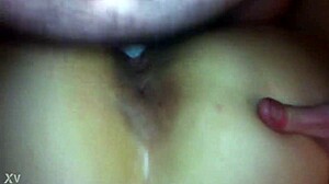 Amateur doggystyle has girlfriend bent over in POV. European French friend joins the action.