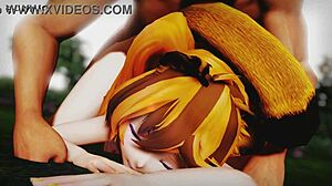 Intensely Breeding Slutty Tiger Girl Lily Chi in Doggy Creampie