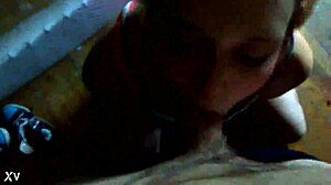 Madi, the teen 18+ whore, eagerly performs deepthroat blowjob on a massive cock in amateur scene.