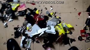 Crushing big cars with boots