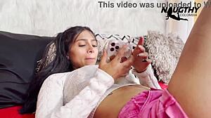 A delicious surprise to my boyfriend by video call