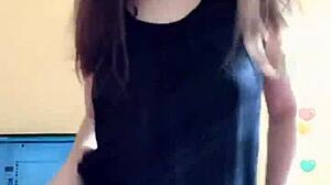 Young Girl Feels Intense Pleasure During Webcam Masturbation Session