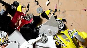 Crushing big cars with boots