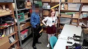 i caught this redhead busty teen shoplifting at the office