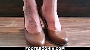 Smell my sexy toes and feet right out of my leather shoes foot fetish