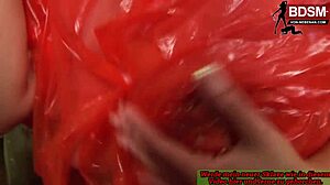 EXTREME Plastic Fetish SEX with Dominant German Milf