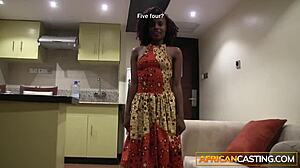 Real ebony amateur interview in fake african casting